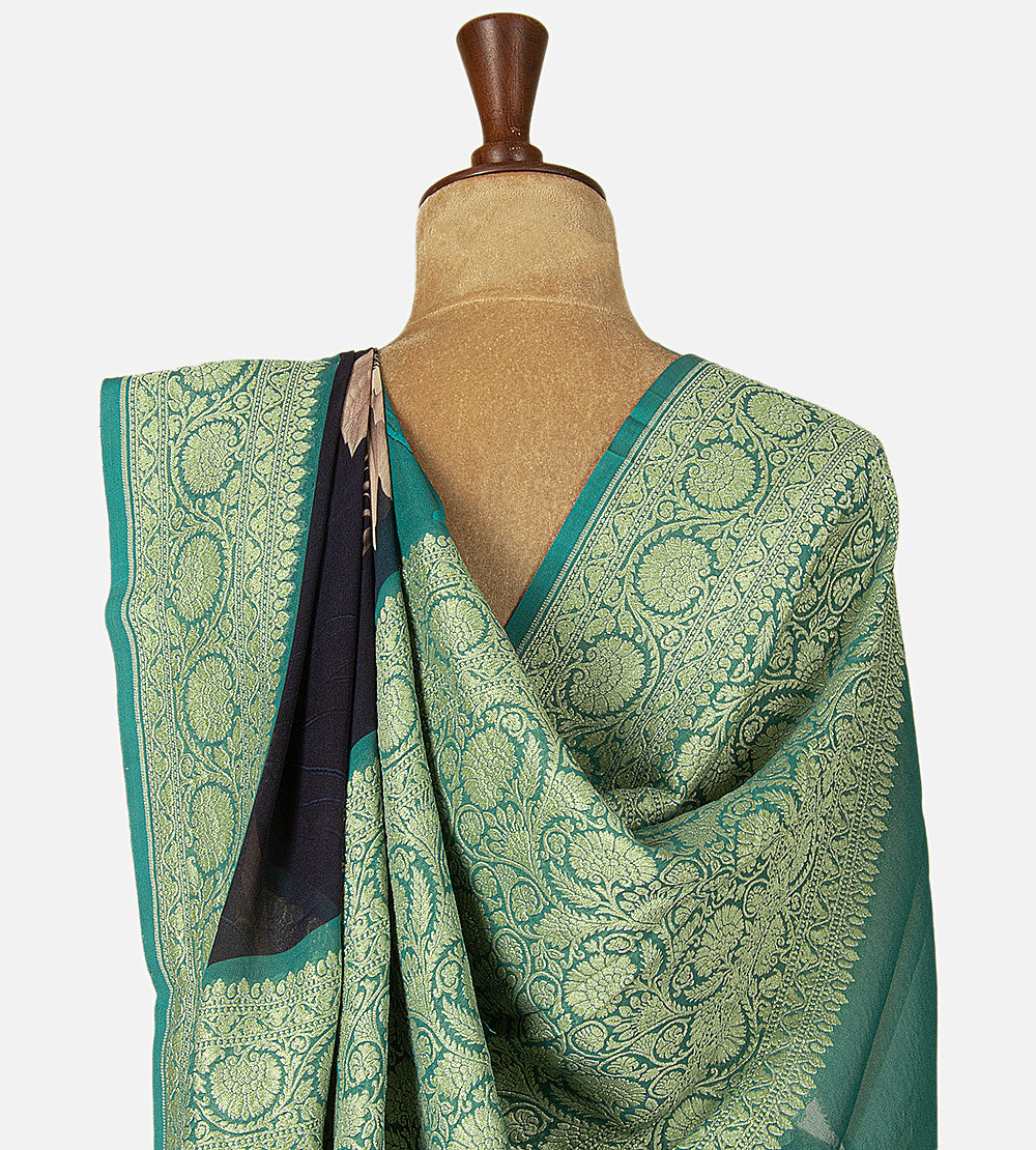 Blue Georgette Saree