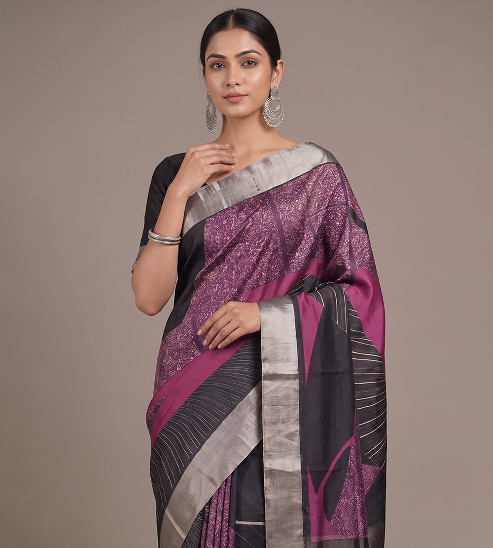 Multicolour Tussar Saree
