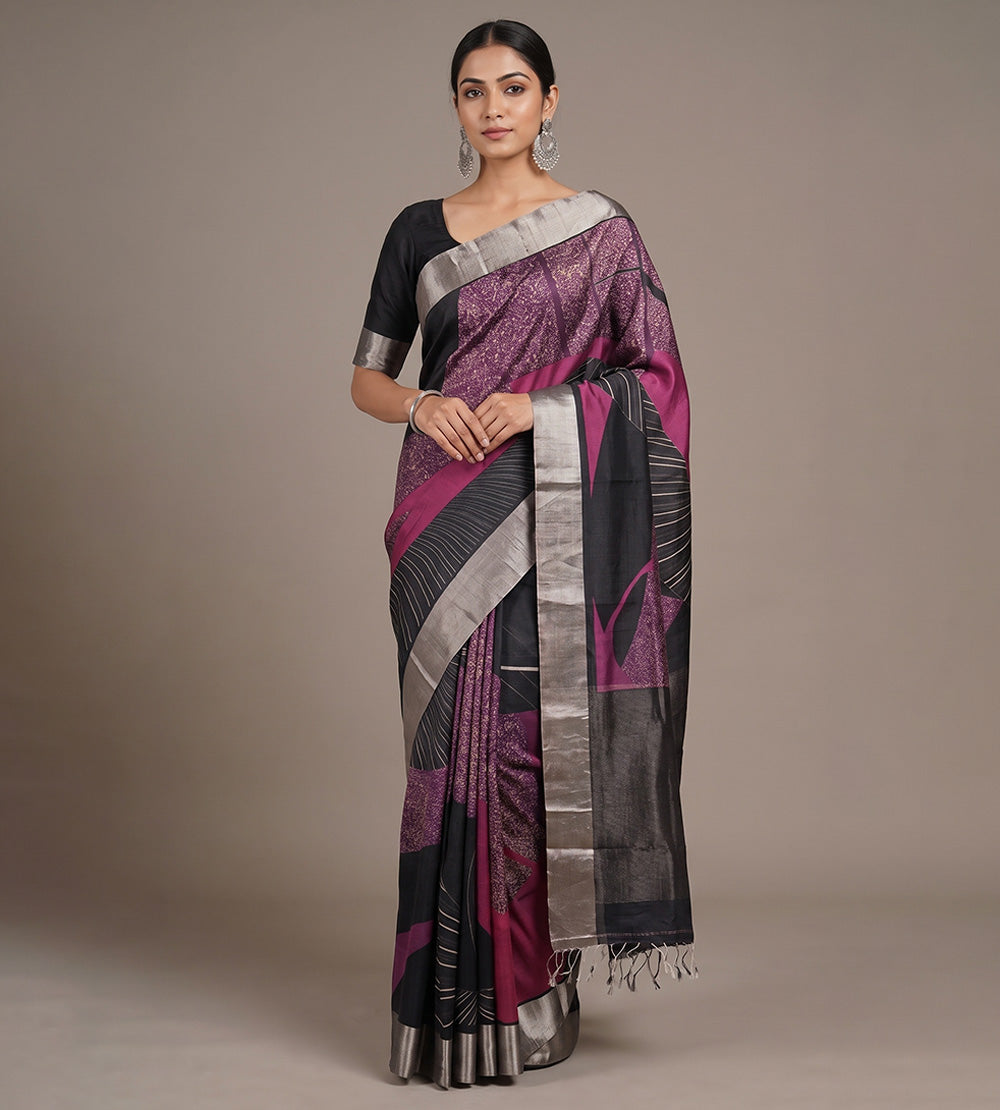 Multicolour Tussar Saree