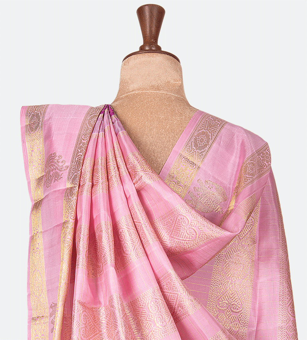 Bright Purple Kanchipuram Silk Saree