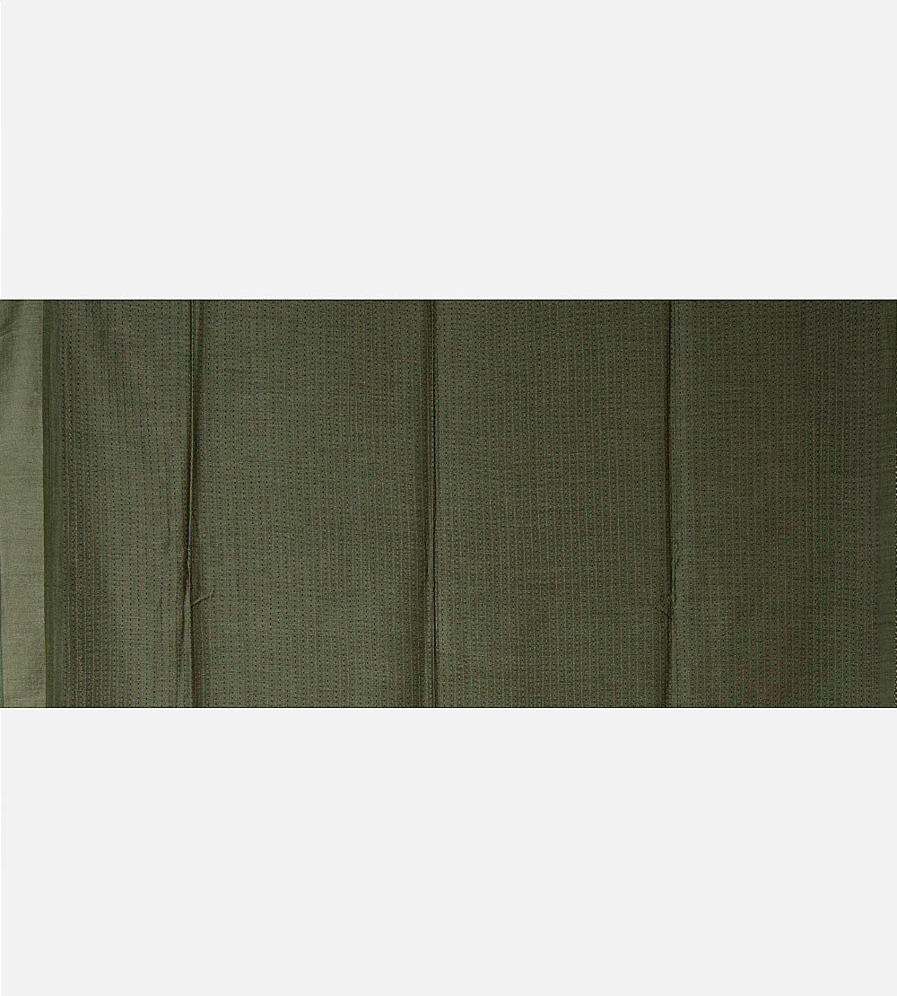 Green Tussar Ajrakh Printed Saree