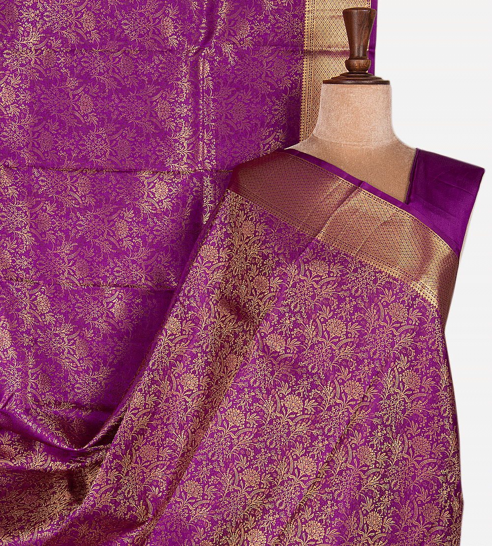 Purple Kanchipuram Silk Saree