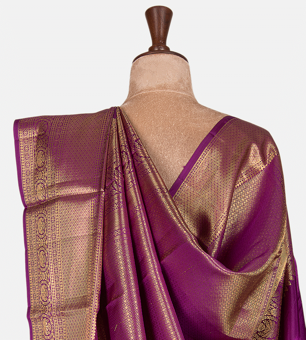 Purple Kanchipuram Silk Saree