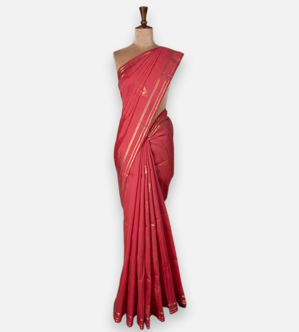 Pink Raw Silk Saree