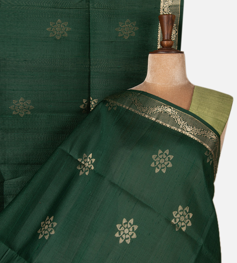 Green Raw Silk Saree