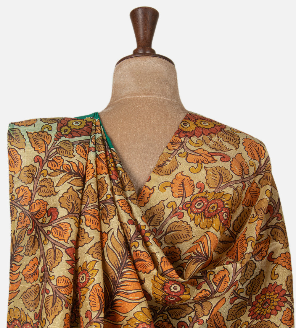 Sea Green Raw Silk Saree
