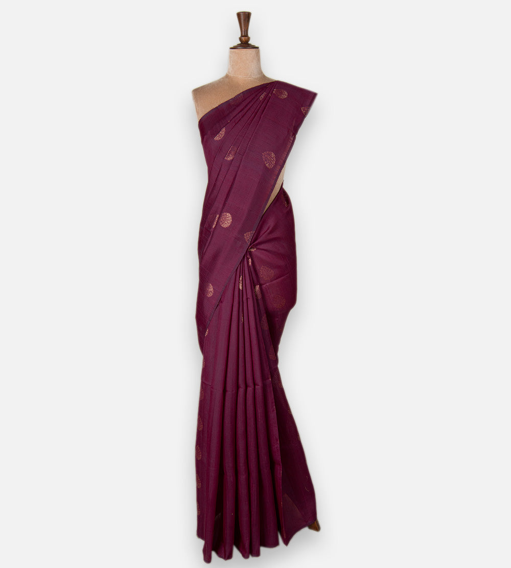 Dark Pink Raw Silk Saree