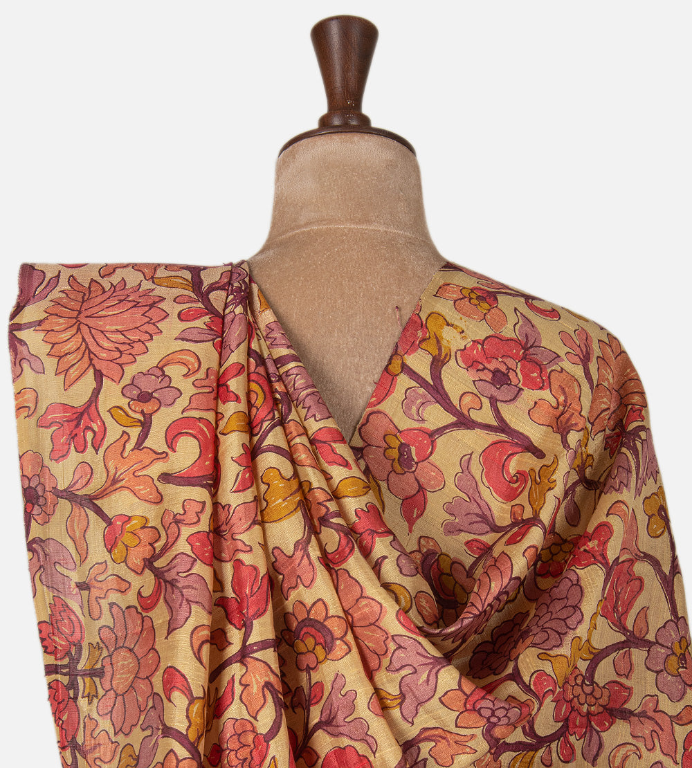 Dark Pink Raw Silk Saree