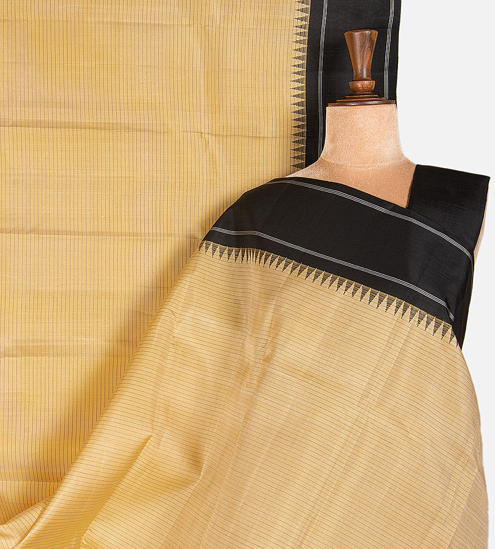Beige Kanchipuram Silk Saree