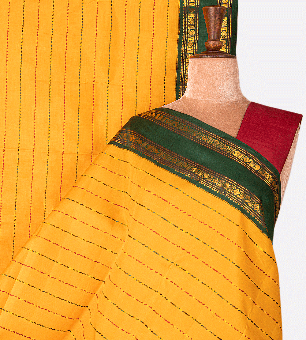 Yellow Kanchipuram Silk Saree