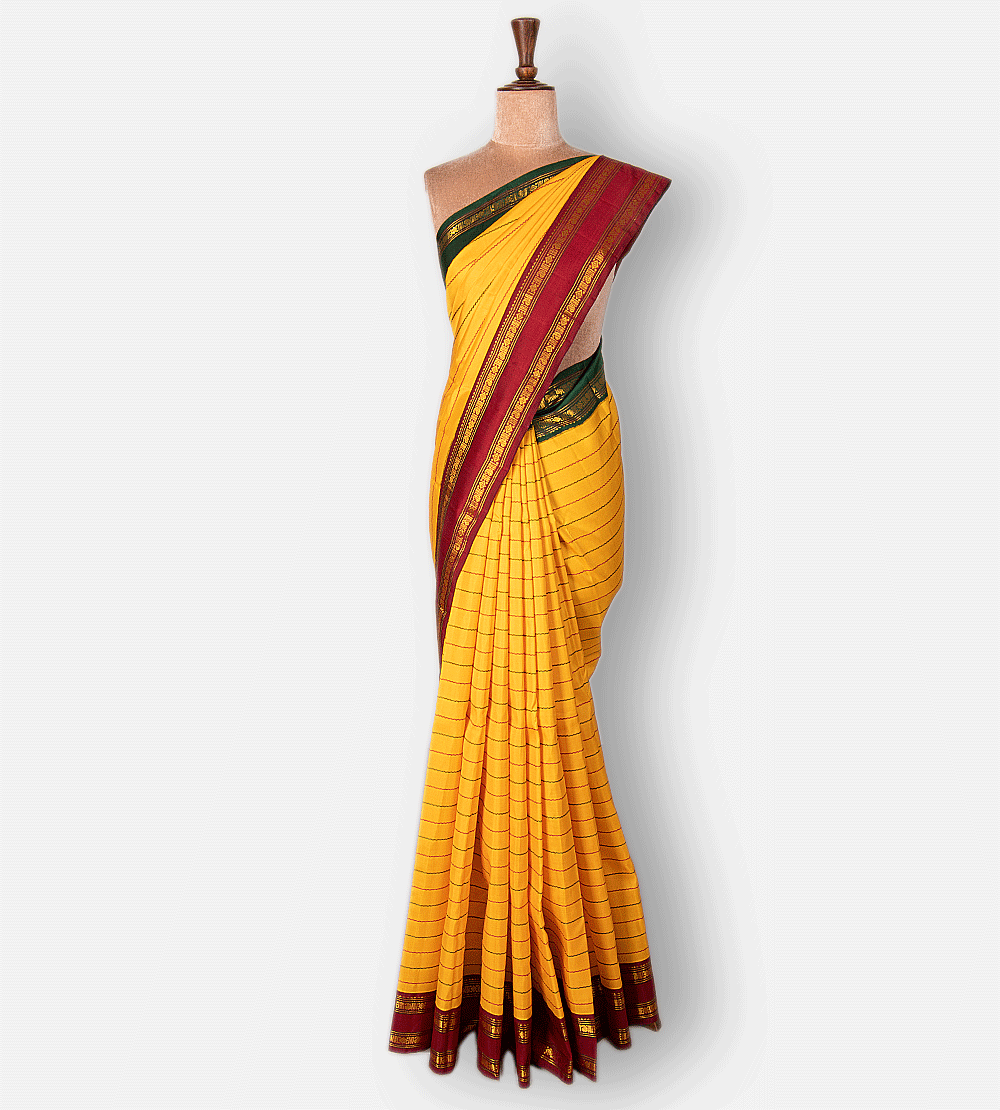 Yellow Kanchipuram Silk Saree