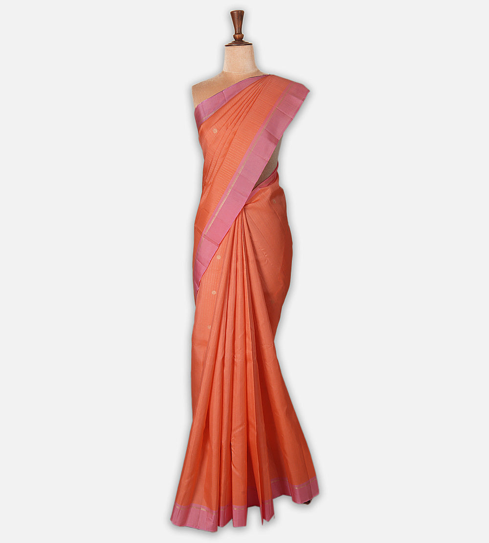 Peach Kanchipuram Silk Saree