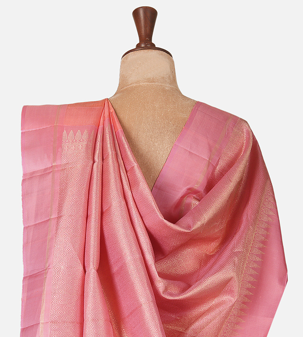 Peach Kanchipuram Silk Saree