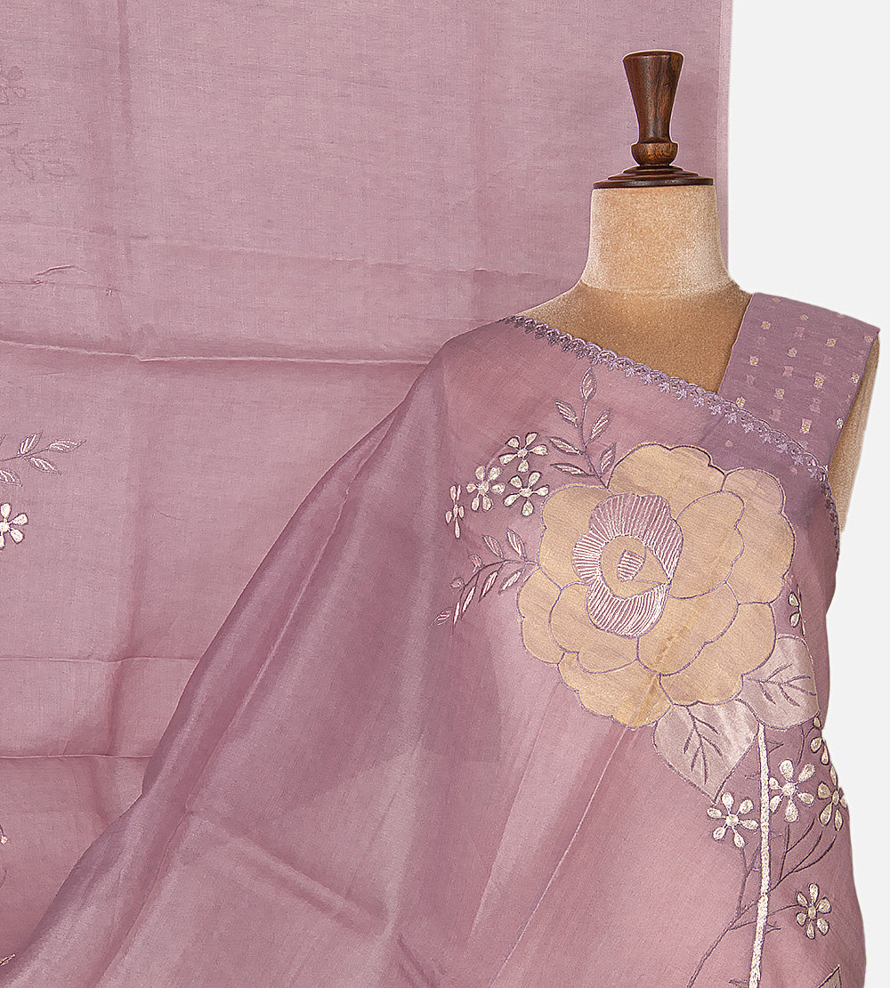 Mauve Organza Saree