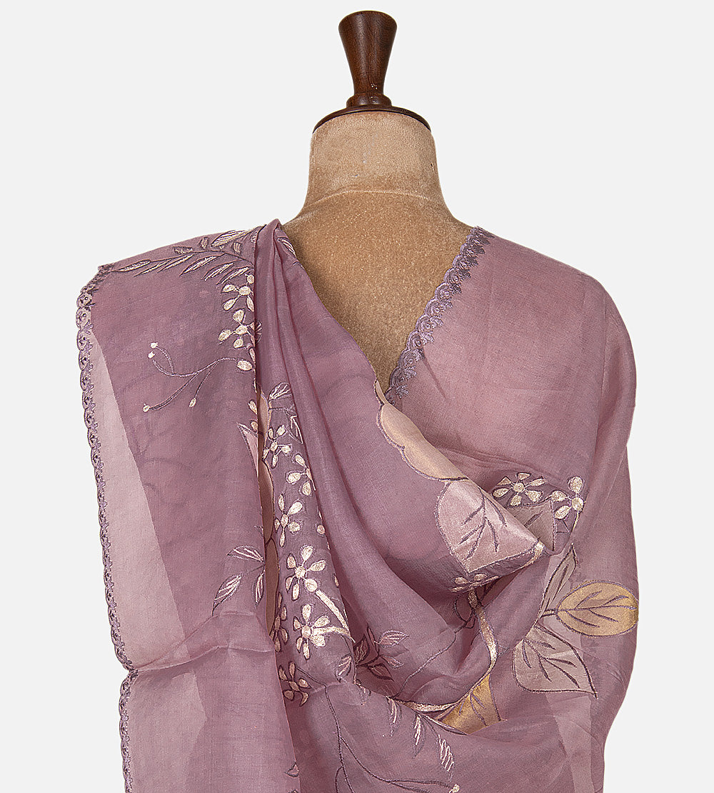 Mauve Organza Saree