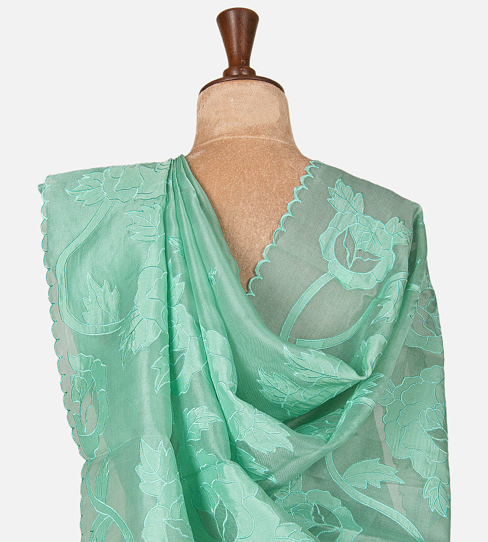 Blue Organza Saree