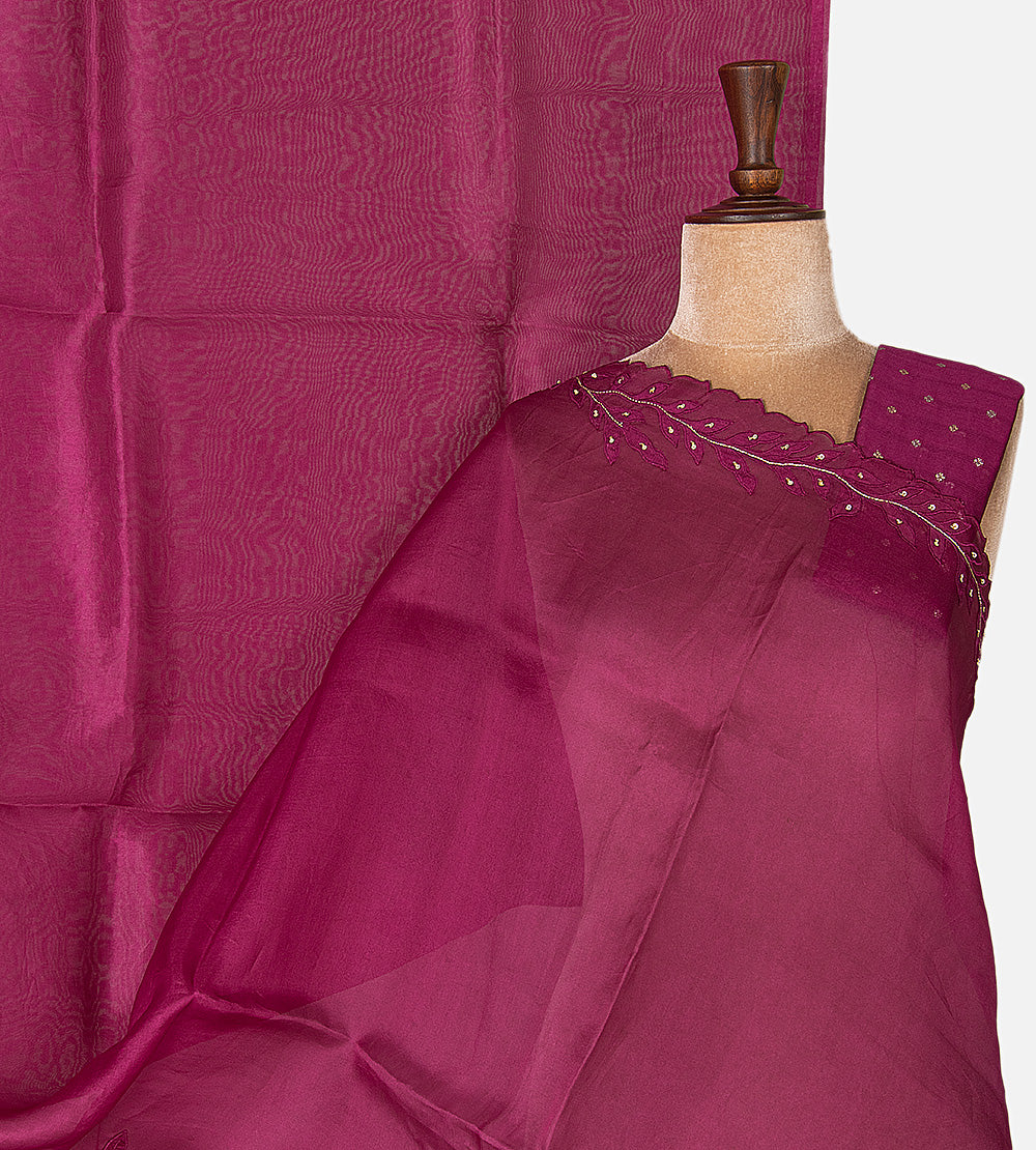 Deep Pink Organza Saree