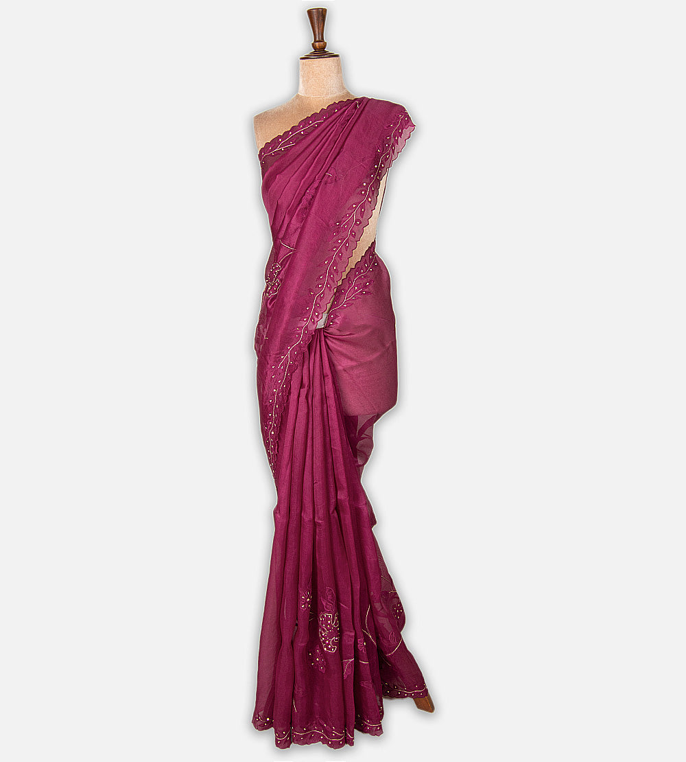 Deep Pink Organza Saree