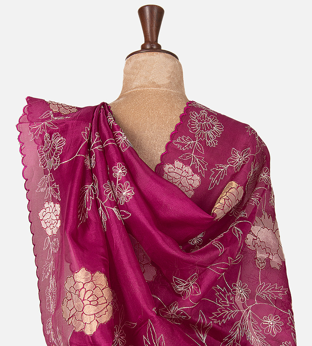 Deep Pink Organza Saree