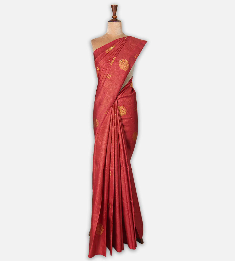 Crimson Red Kanchipuram Silk Saree