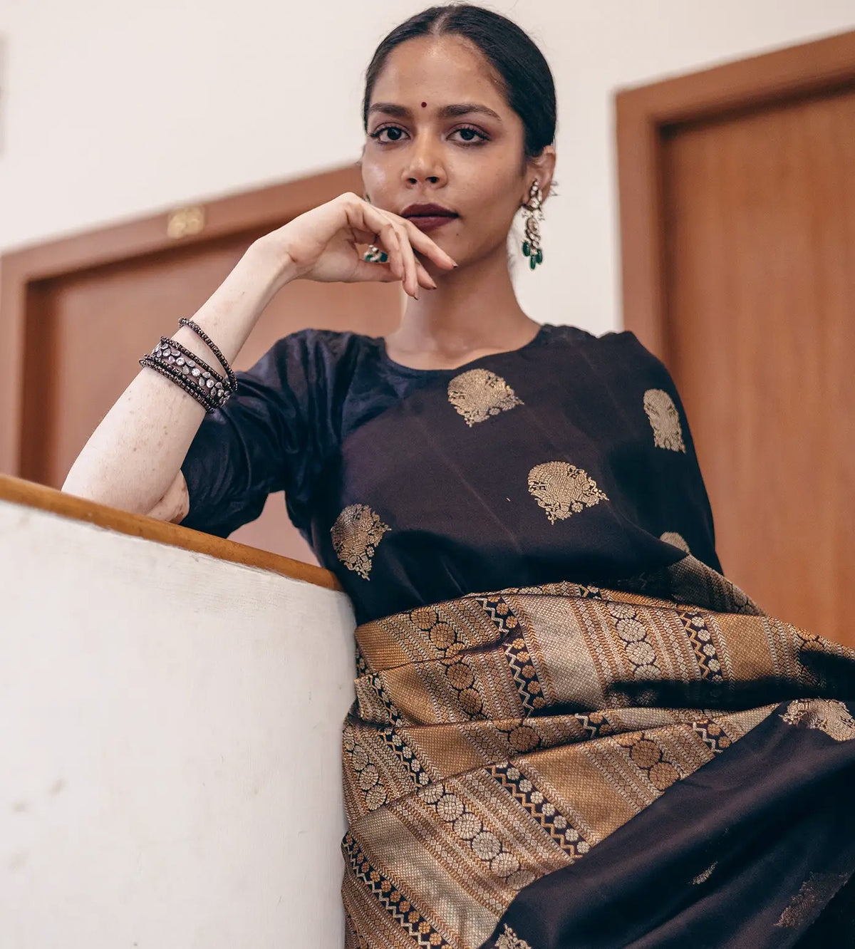 Brown Kanchipuram Silk Saree