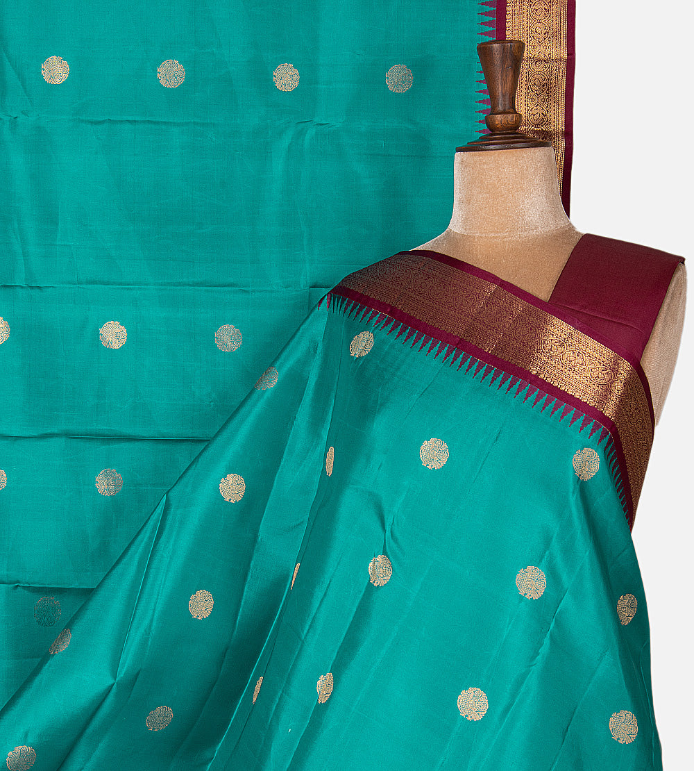 Deep Teal Soft Silk Saree