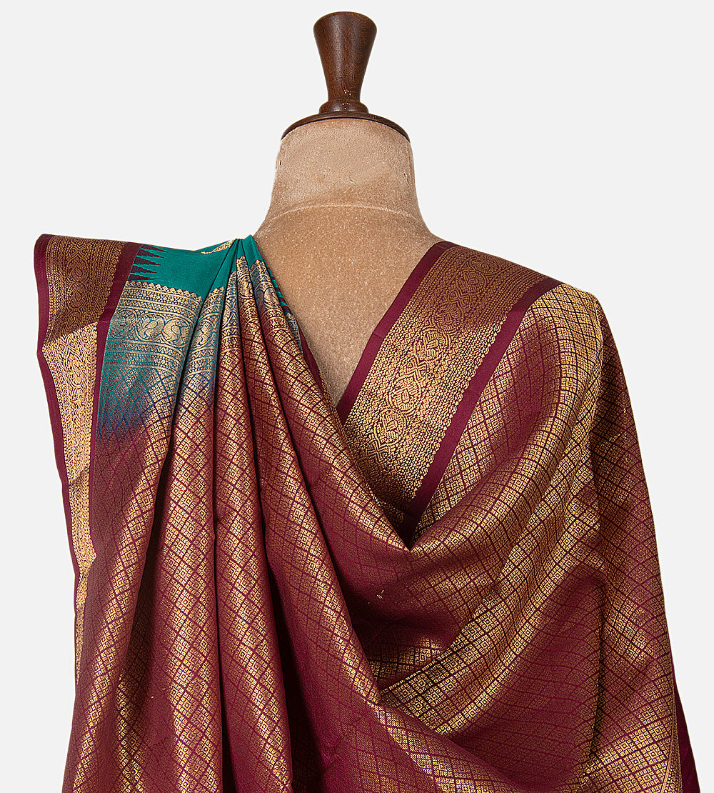 Deep Teal Soft Silk Saree