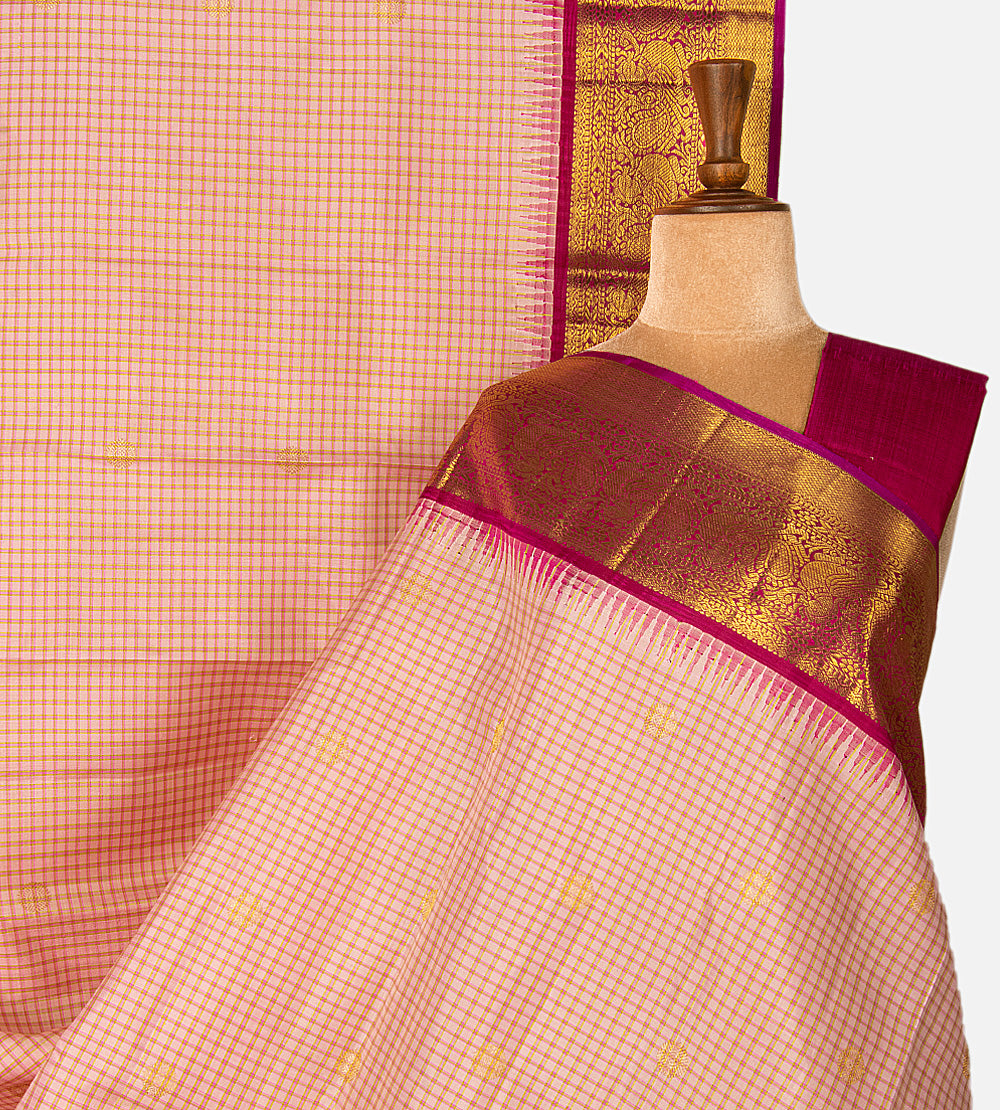 Peach Kanchipuram Silk Saree