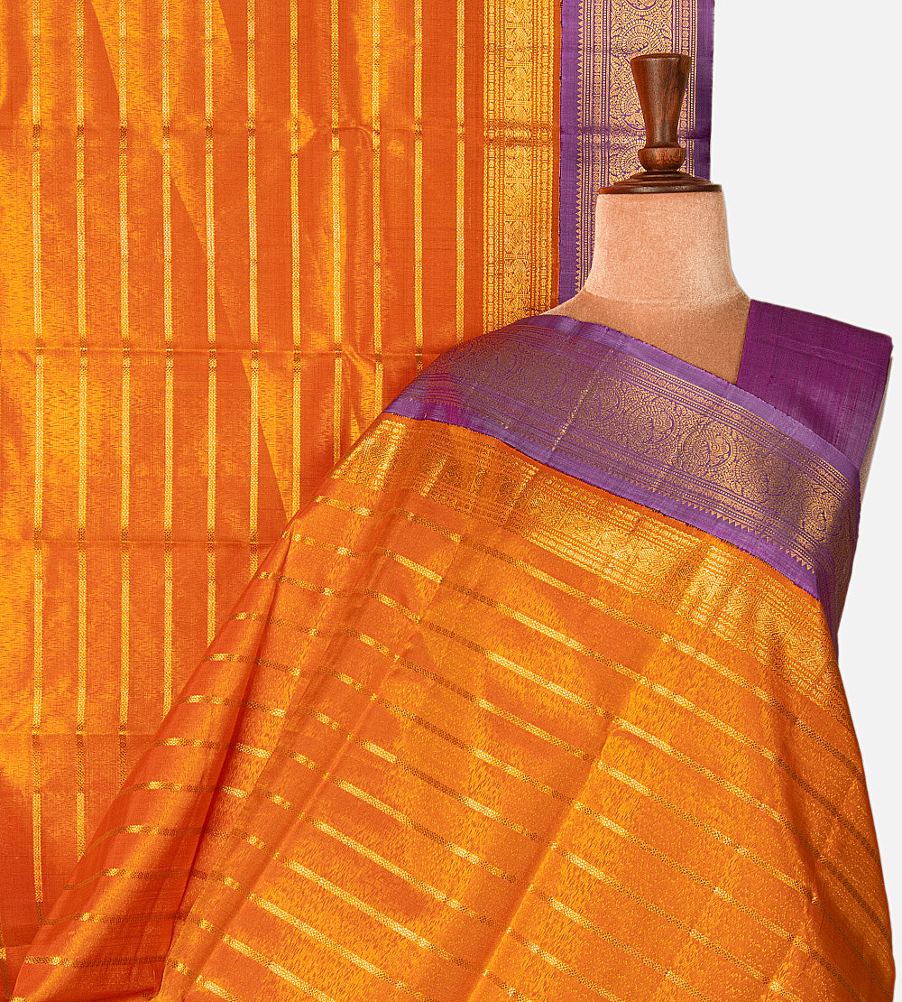 Orange Kanchipuram Silk Saree
