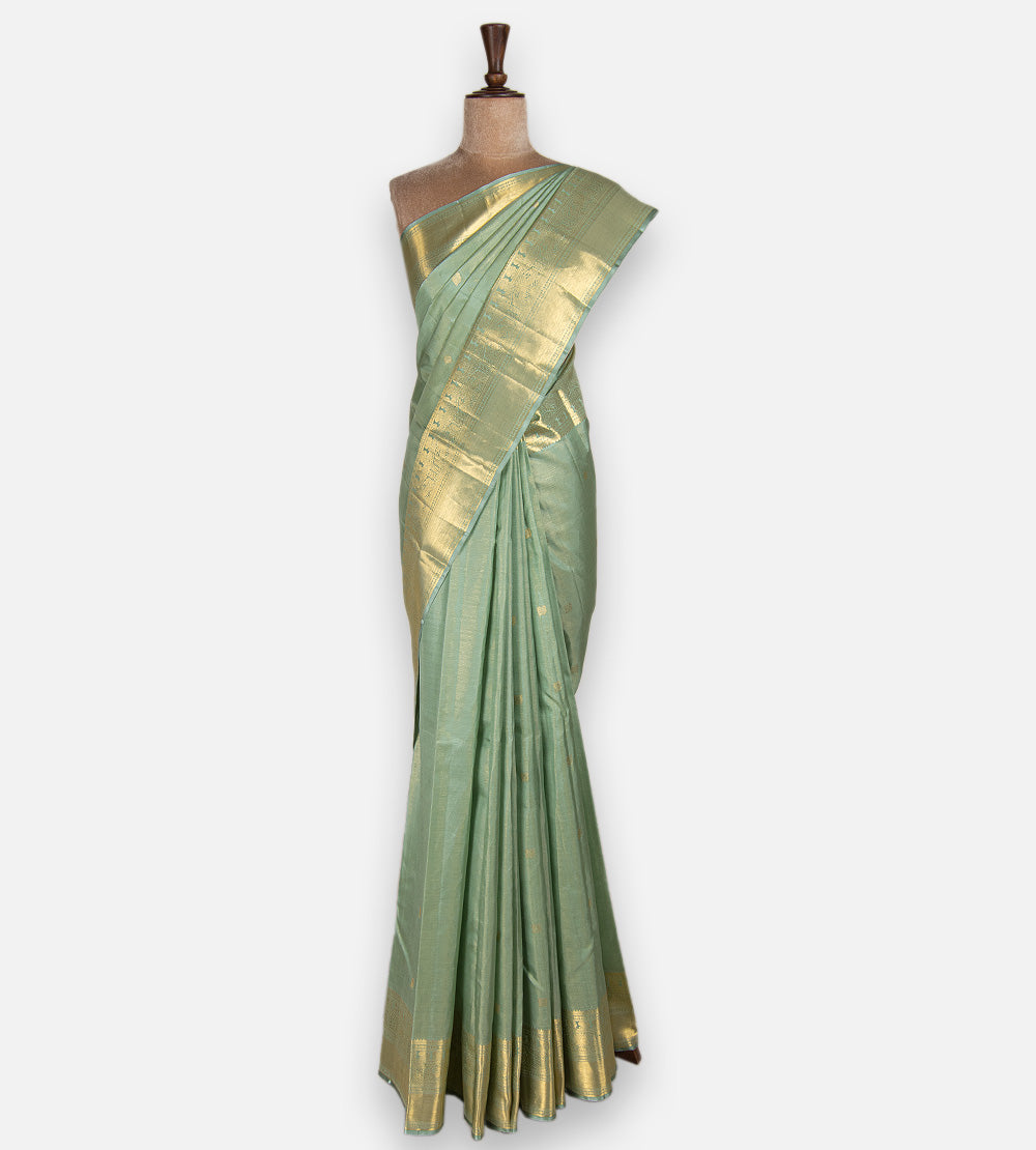 Pistachio Green Kanchipuram Silk Saree