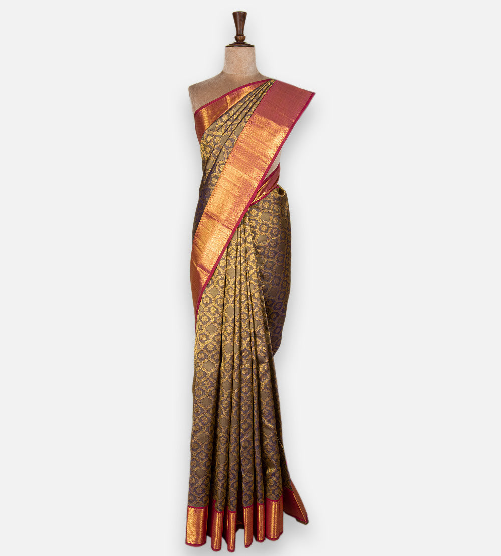 Green and Blue Kanchipuram Silk Saree