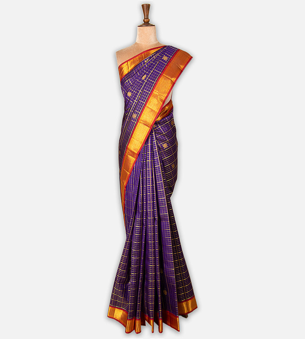Purple Kanchipuram Silk Saree