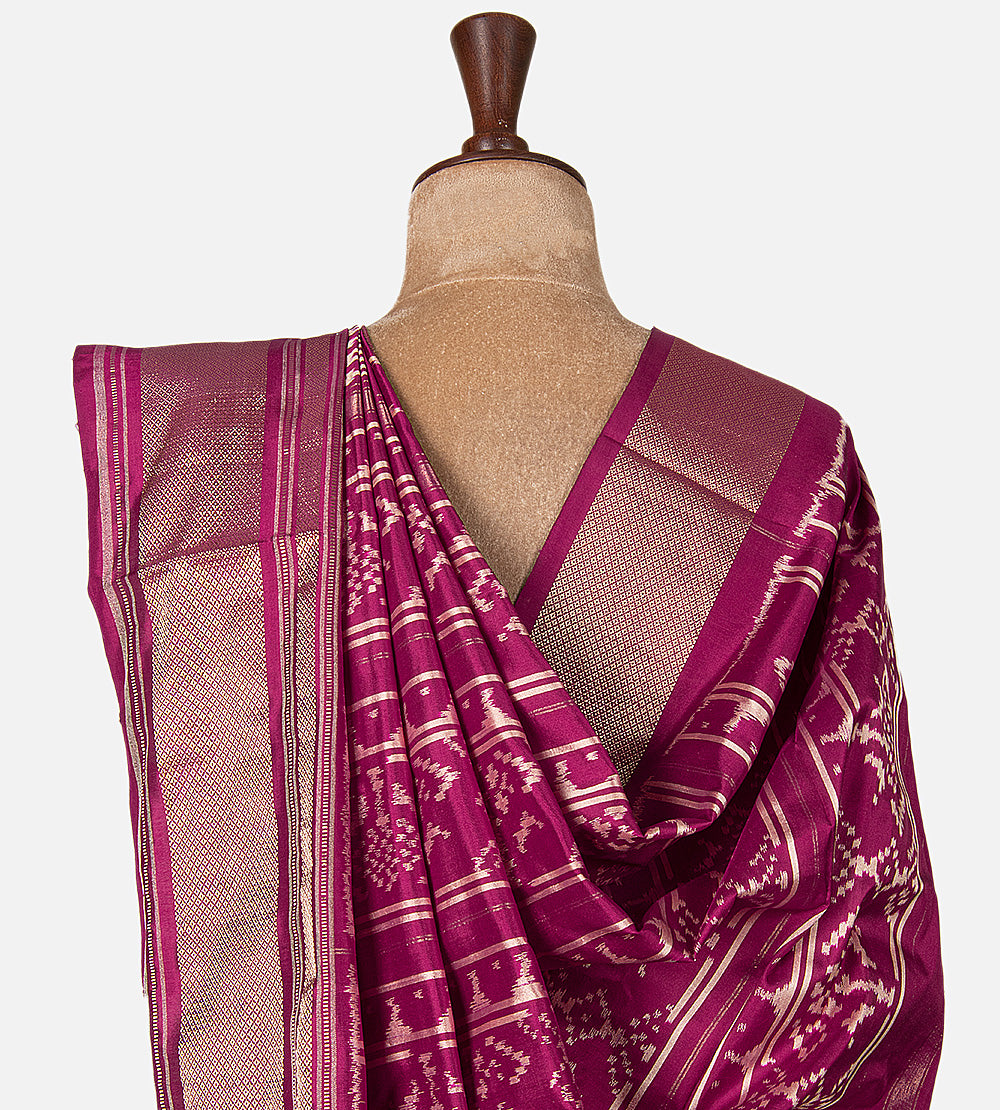 Pink Ikkat Silk Saree