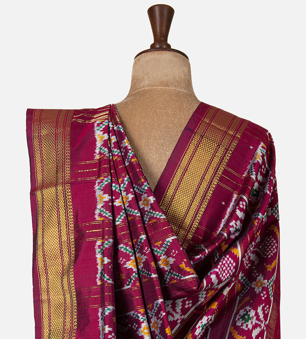 Multicolour Ikkat Silk Saree