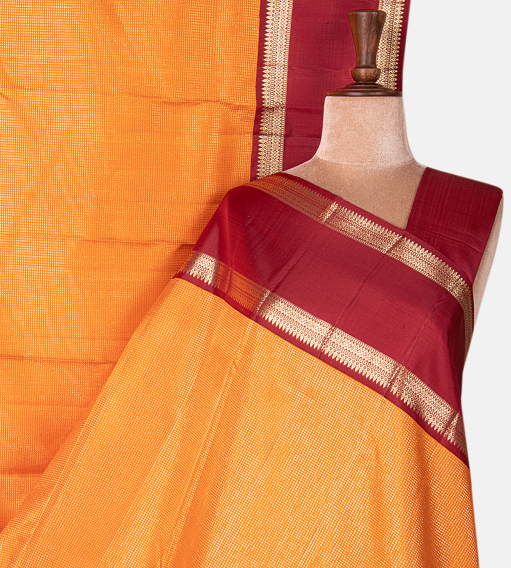 Orange Kanchipuram Silk Saree