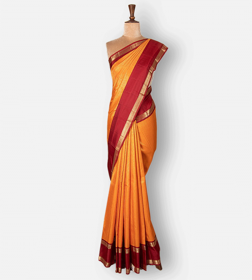 Orange Kanchipuram Silk Saree