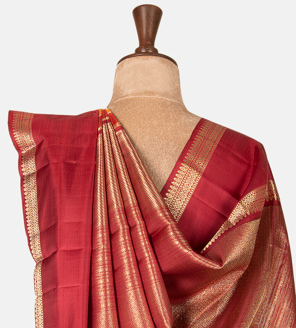 Orange Kanchipuram Silk Saree