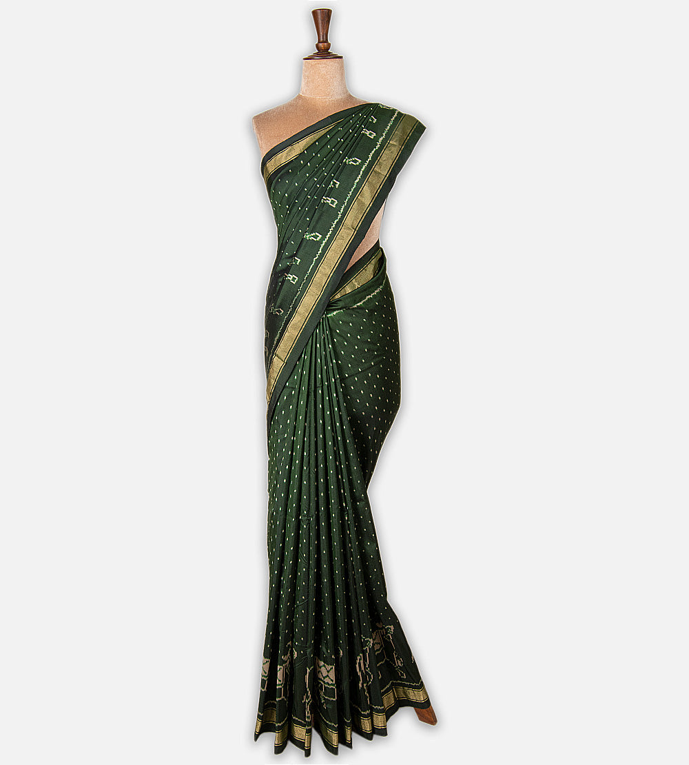 Green Ikkat Silk Saree