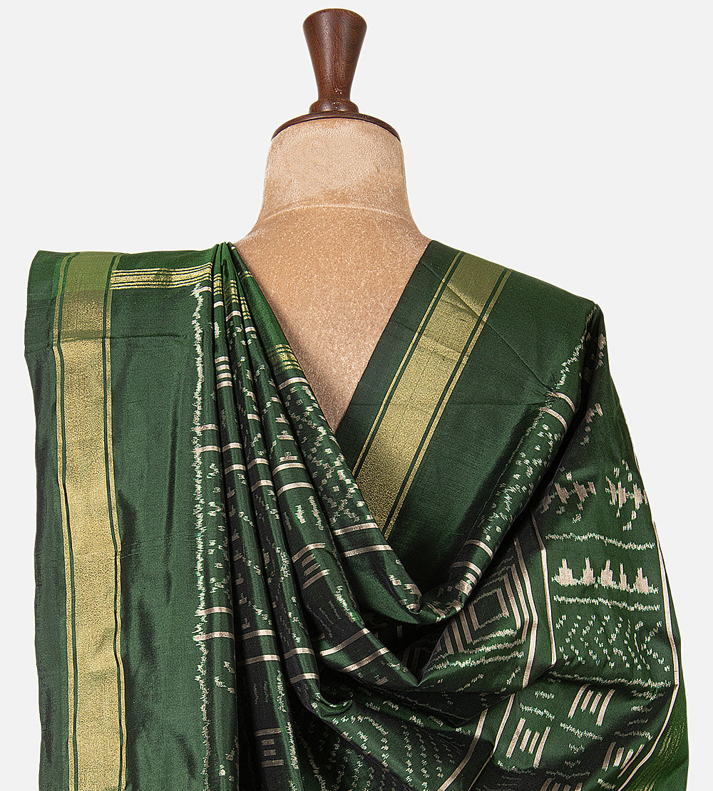 Green Ikkat Silk Saree