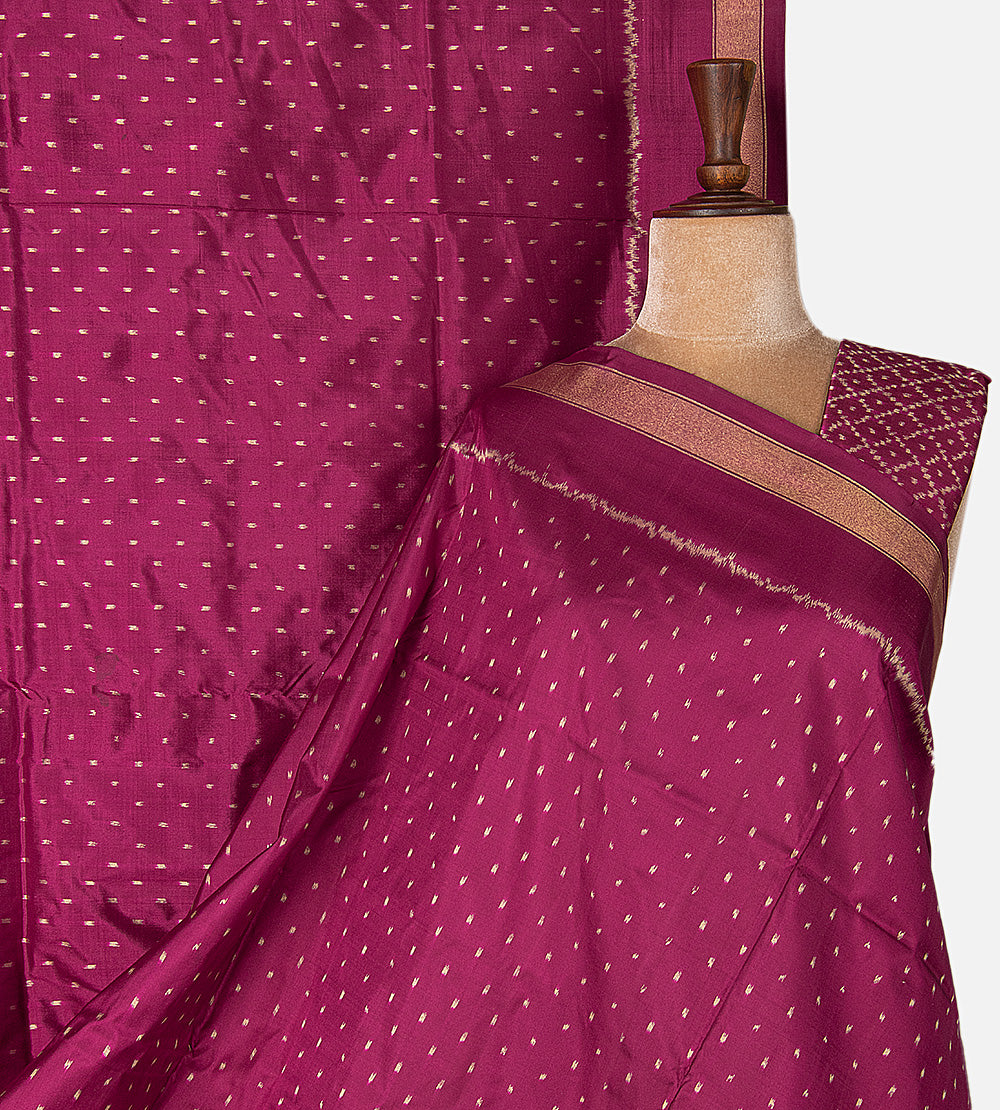Pink Ikkat Silk Saree