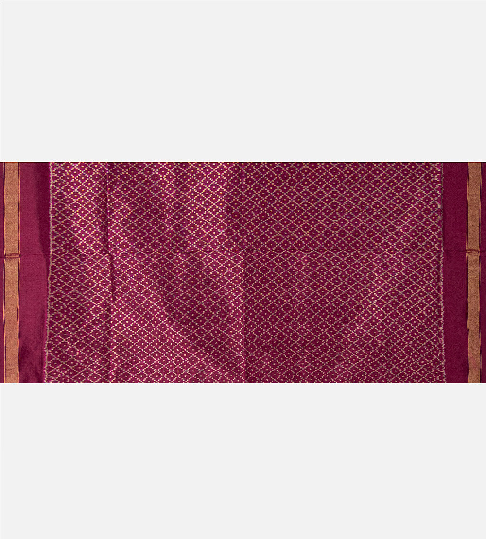 Pink Ikkat Silk Saree