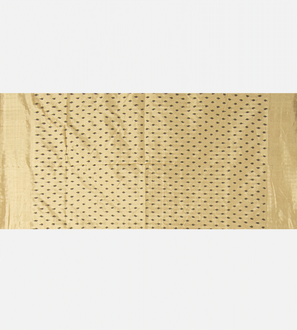 Creme Ikkat Silk Saree