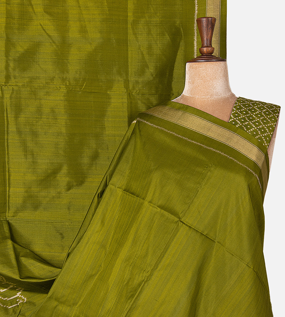 Green Ikkat Silk Saree