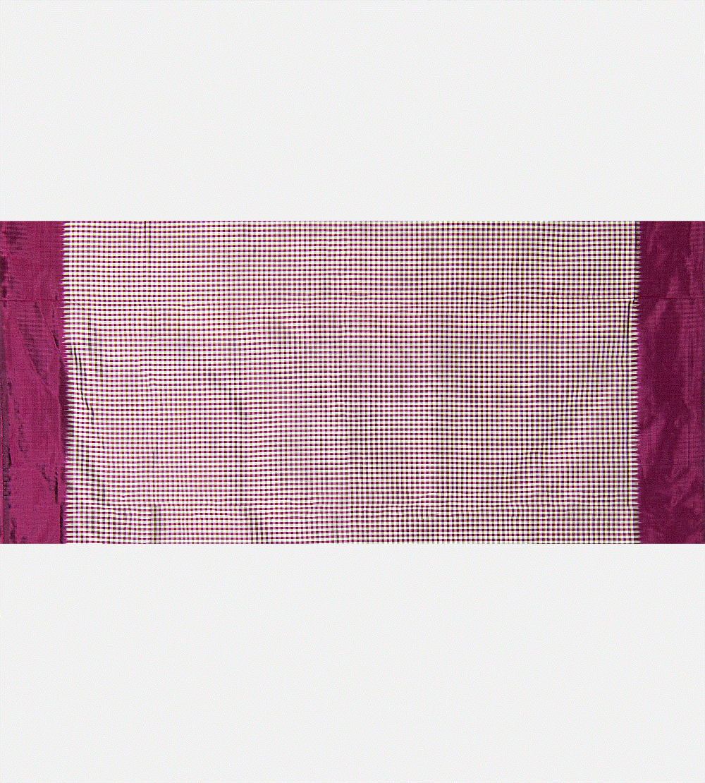 Dark Pink Ikkat Silk Saree