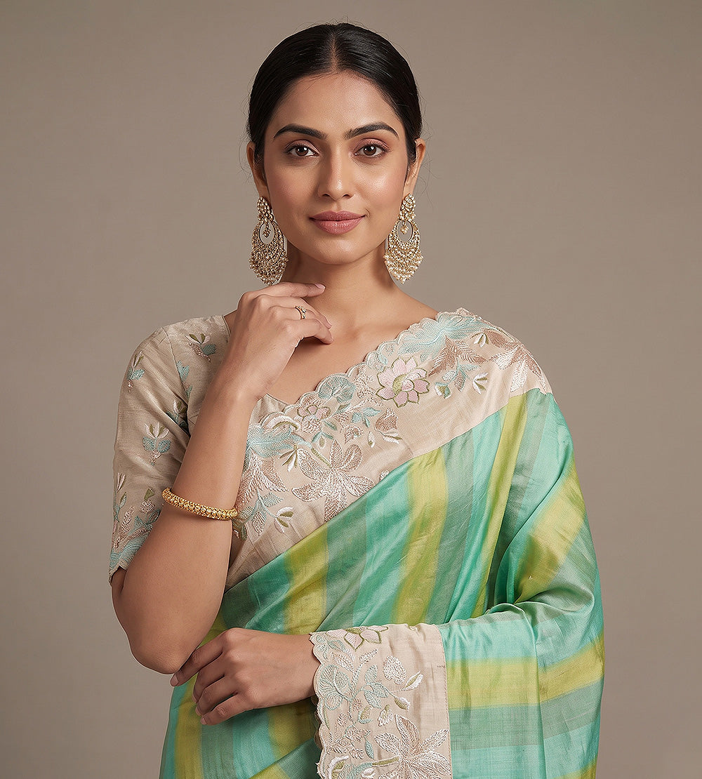 Multicolour Tussar Saree