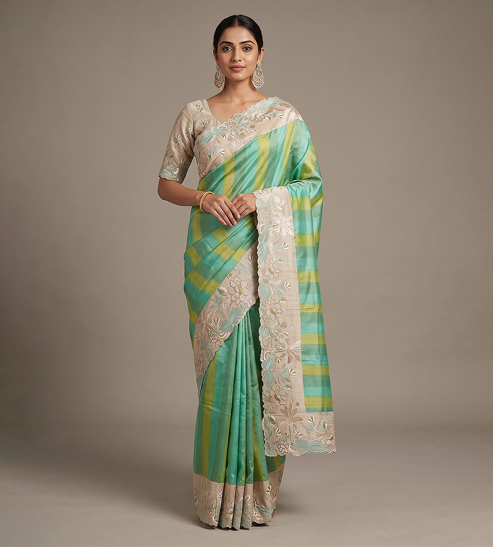 Multicolour Tussar Saree