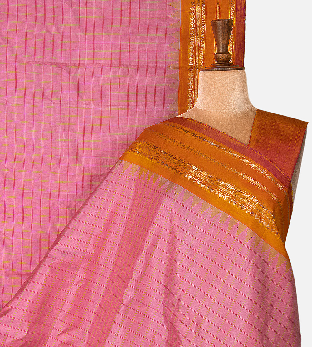 Pink Gadwal Silk Saree