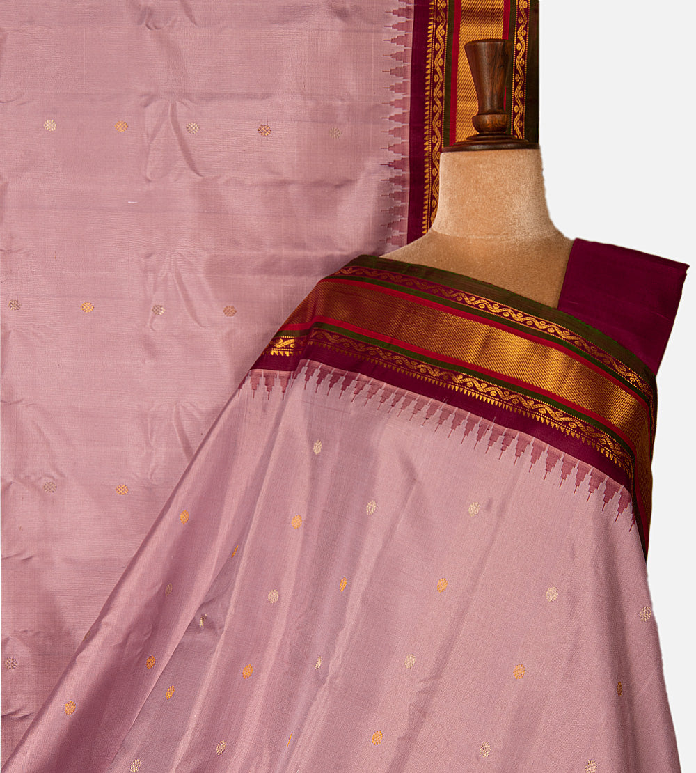 Mauve Gadwal Silk Saree