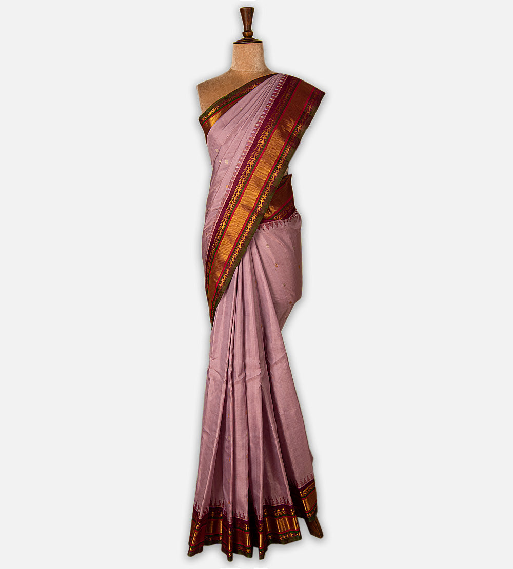 Mauve Gadwal Silk Saree