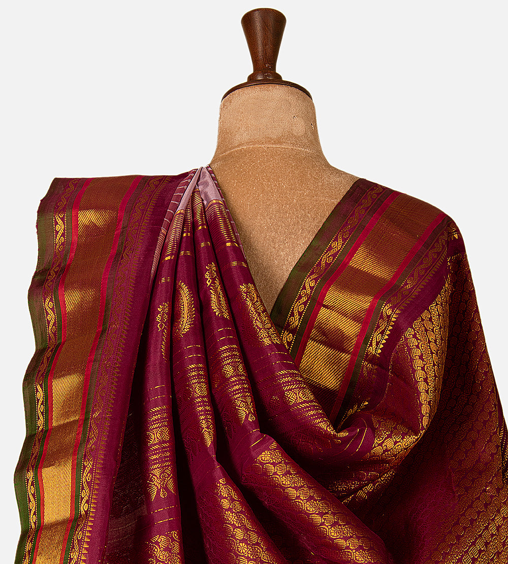 Mauve Gadwal Silk Saree